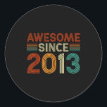 Funny 12 Year Old Awesome Since 2013 Birthday Son  Classic Round Sticker<br><div class="desc">Funny 12 Year Old Awesome Since 2013 Birthday Son Boy</div>