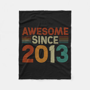 Funny 12 Year Old Awesome Since 2013 Birthday Son  Fleece Blanket