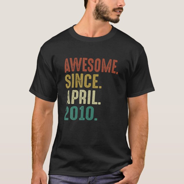Funny 12 Year Old Birthday Gifts Awesome Since Apr T-Shirt (Front)