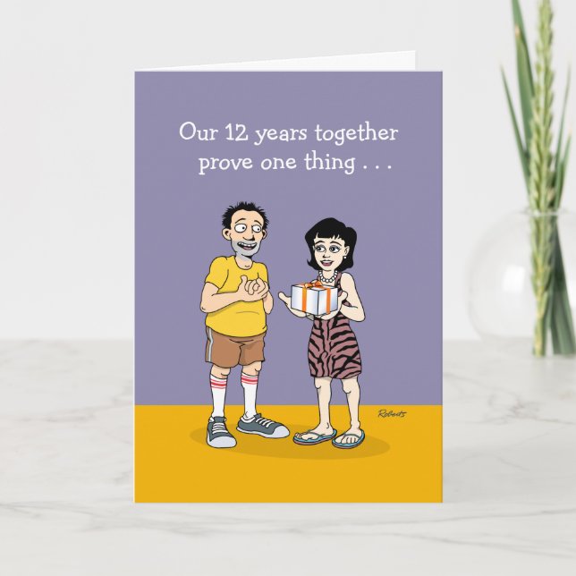 Funny 12th Anniversary Card (Front)