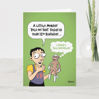 Funny 12th Birthday Card