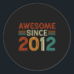 Funny 13 Year Old Awesome Since 2012 Birthday Son  Classic Round Sticker<br><div class="desc">Funny 13 Year Old Awesome Since 2012 Birthday Son Boy</div>