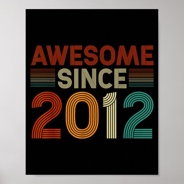 Funny 13 Year Old Awesome Since 2012 Birthday Son  Poster (Front)