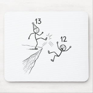 Funny 13th birthday girl teenager 13 year old boy mouse pad