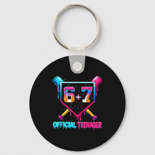 Funny 13th birthday teenager 67 baseball drip boys key ring