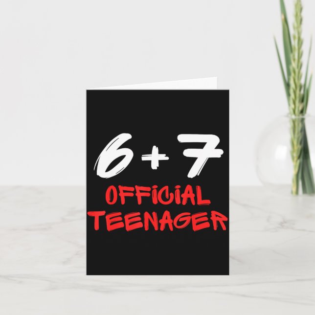 Funny 13th Birthday Teenager 6+7 Year Old Boys Kid Card (Front)