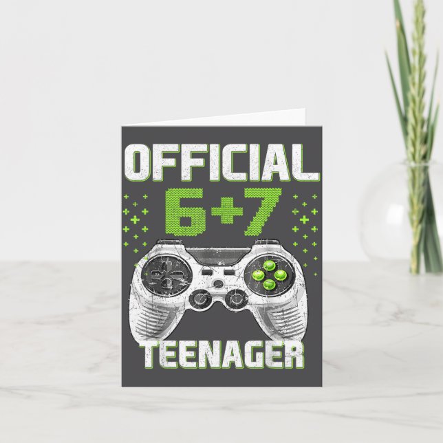Funny 13th Birthday Teenager 6+7 Year Old Boys Kid Card (Front)