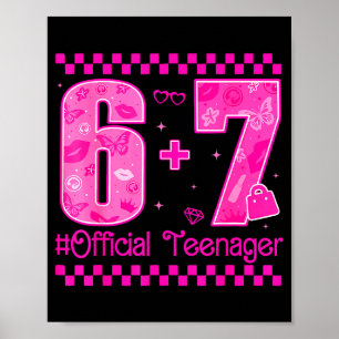 Funny 13th Birthday Teenager 6+7 Year Old Boys Kid Poster