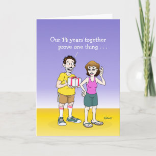 Funny 14th Wedding Anniversary Card