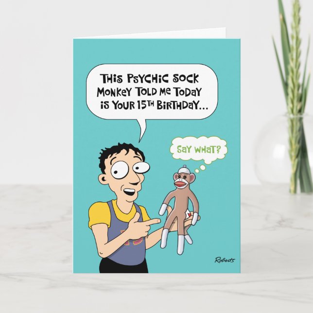 Funny 15th Birthday Card (Front)
