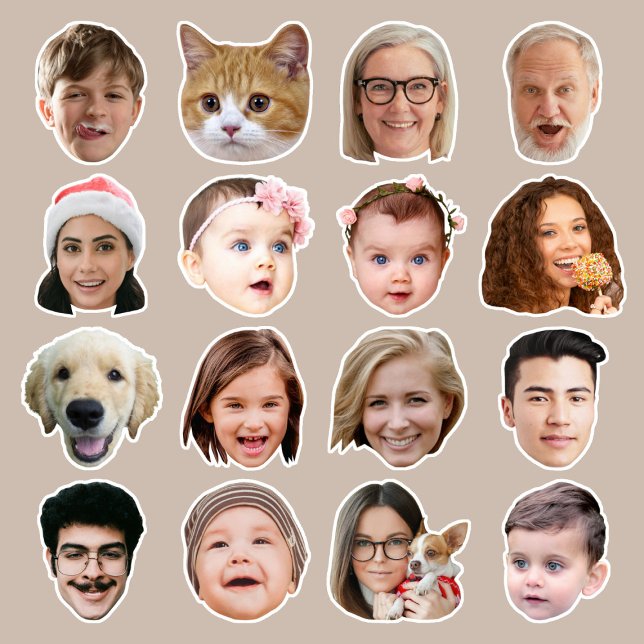 Funny 16 Photos Custom-Cut Vinyl Sticker (Creator Uploaded)