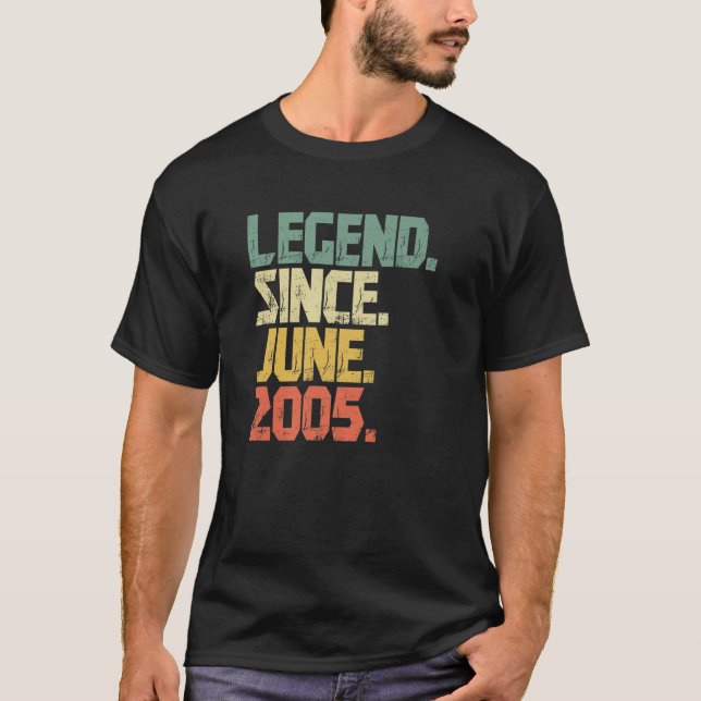 Funny 16 Year Old Boys Girls Legend Since June 200 T-Shirt (Front)