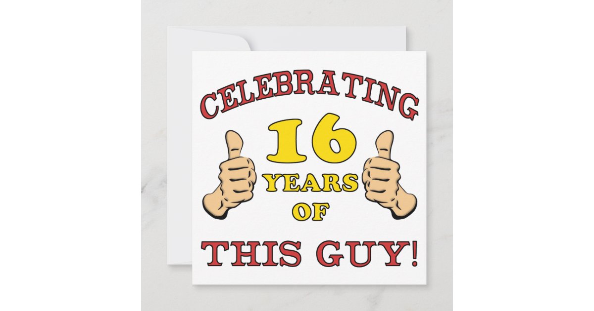 Funny 16th Birthday For Boys Card