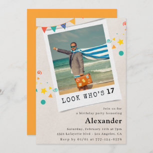 Funny 17th birthday invitations Men Fun Photo