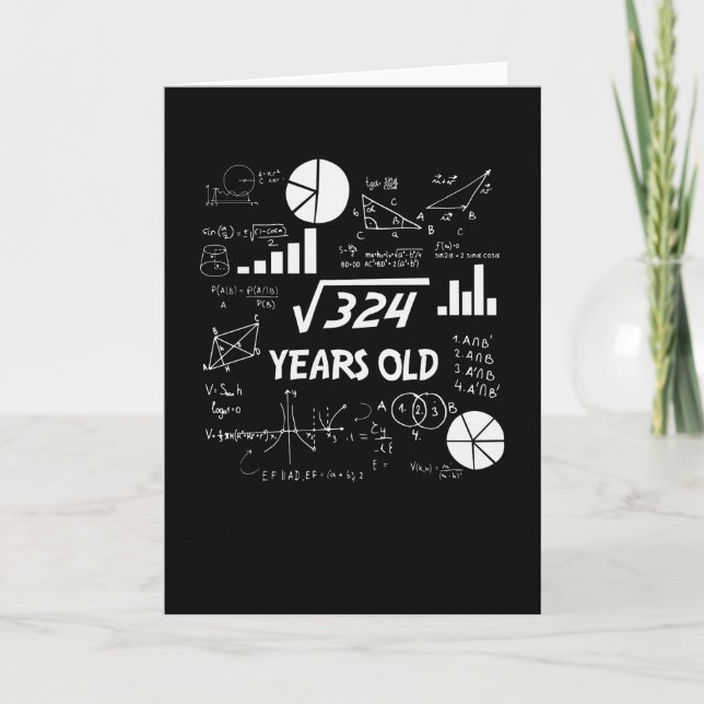Funny 18 Birthday Gift Math Square Root Card (Front)