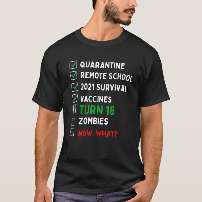 Funny 18Th Birthday Gift Quarantine T-Shirt (Front)