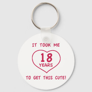 Funny 18th Birthday Gifts (Heart) Key Ring