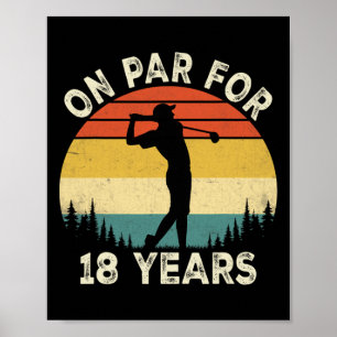 Funny 18th Birthday Golf Golfer 18 Year Old Golf B Poster