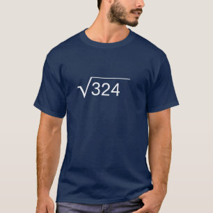 Funny 18th Birthday Math Square Root 324 Nerd T-Shirt