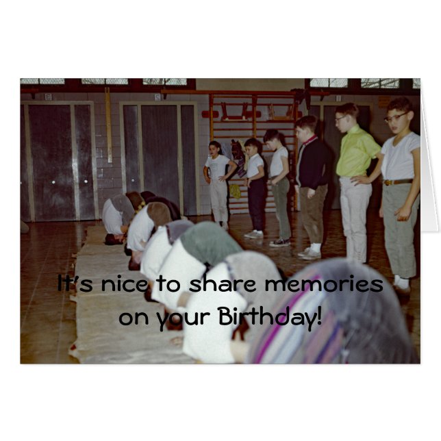 FUNNY 1950'S BOYS GYM CLASS SCHOOL PHOTOGRAPH (Front Horizontal)