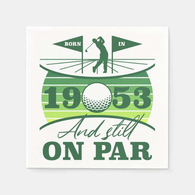 Funny 1953 Golfer 70th Birthday Napkin (Front)