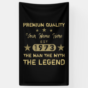 Funny 1973 Birthday Man Myth Legend Banner