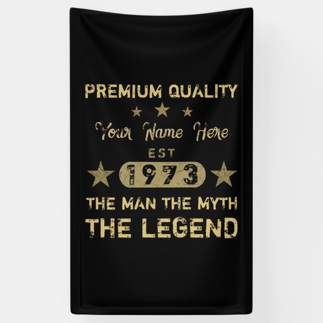 Funny 1973 Birthday Man Myth Legend Banner (Vertical)