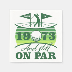Funny 1973 Golfer 50th Birthday Napkin