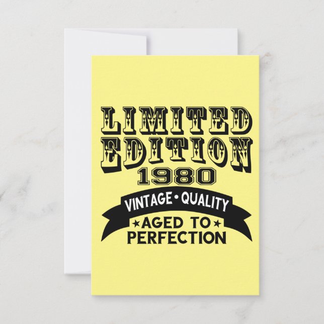 Funny 1980 Birthday Card Limited Edition (Front)