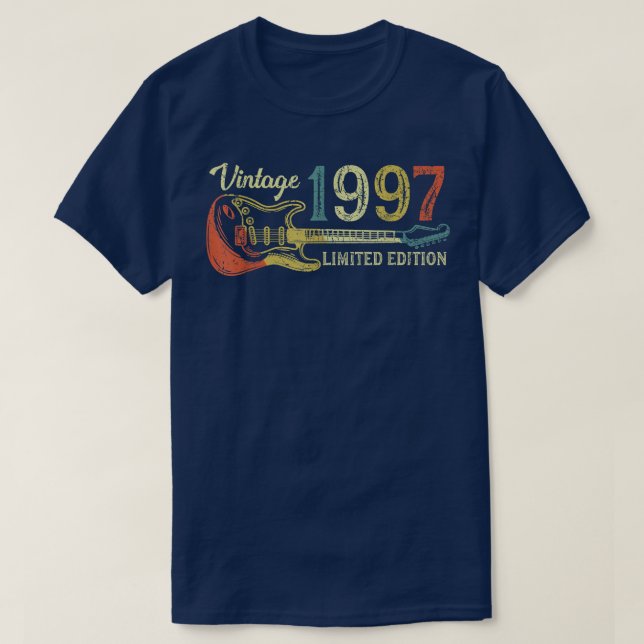 Funny 1997 birthday gift for men Guitar Lover 25th T-Shirt (Design Front)
