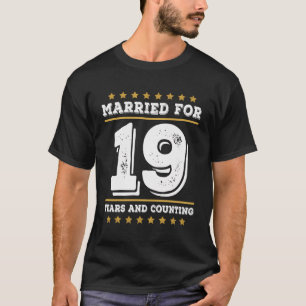 Funny 19 Years Marriage Matching 19Th Wedding Anni T-Shirt