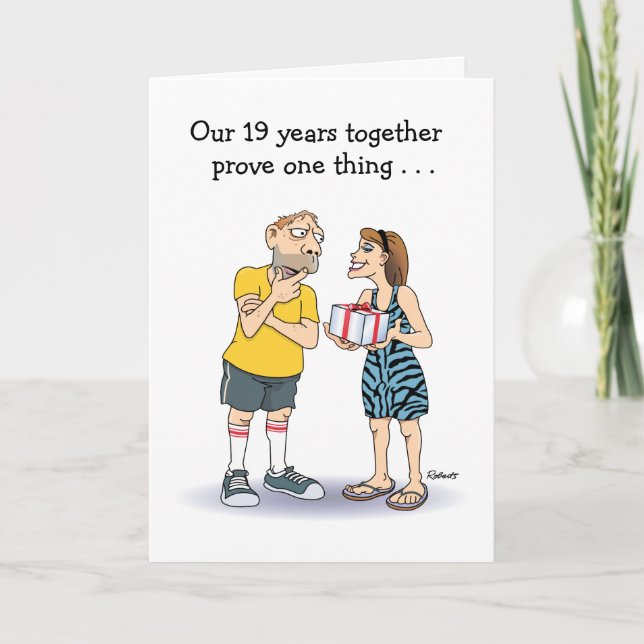 Funny 19th Anniversary Card (Front)