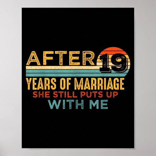Funny 19th Wedding Anniversary Husband 19 Poster (Front)