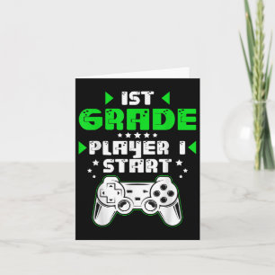 Funny 1st Grade Player Back To School Game Video G Card