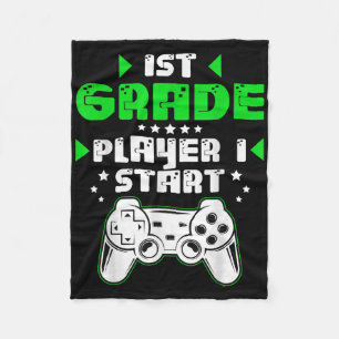 Funny 1st Grade Player Back To School Game Video G Fleece Blanket