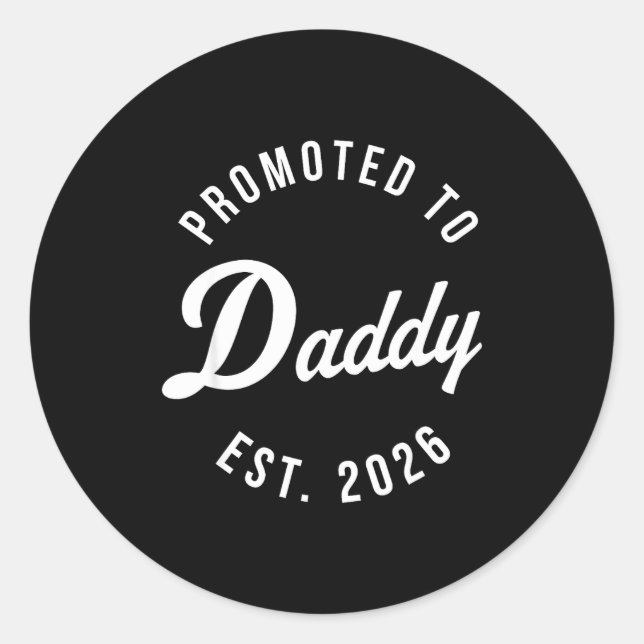 Funny 1st Time Dad Est 2026 New Dad New First Fath Classic Round Sticker (Front)