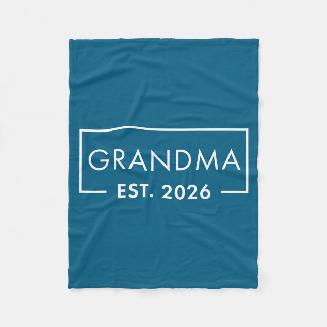 Funny 1st Time Grandma Est 2026 New Grandma  Fleece Blanket (Front)