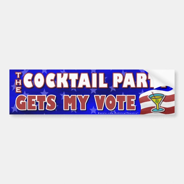 Funny 2020 Election Parody Cocktail Party Bumper Sticker (Front)