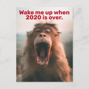 Funny 2020 Quarantine- Wake Me Up When It's Over Postcard