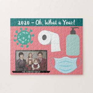Funny 2020 virus pattern mask toilet paper 1 photo jigsaw puzzle