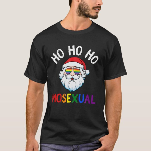 Funny 2021 Gay Santa LGBT Pride Men Women Lesbian T-Shirt (Front)