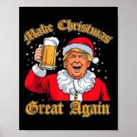 Funny 2024 Christmas Trump Drink Beer Trump Santa