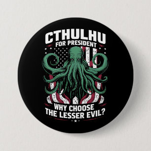 Funny 2024 Elections Cthulhu For President 7.5 Cm Round Badge