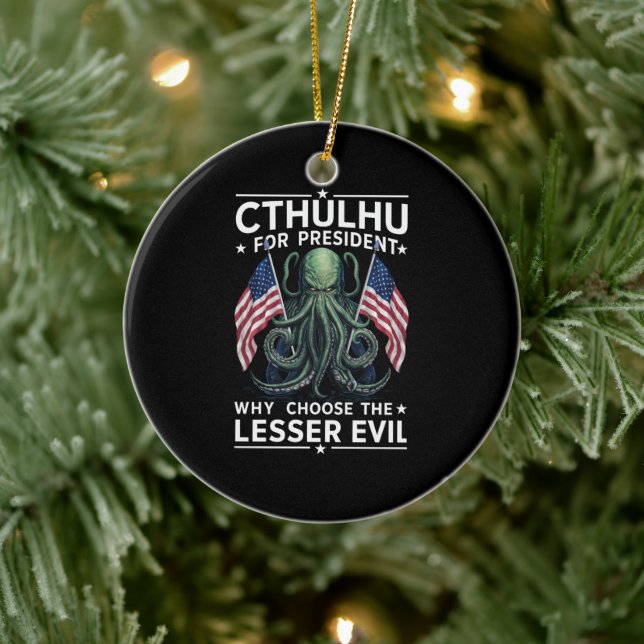 Funny 2024 Elections Cthulhu For President  Ceramic Ornament (Tree)