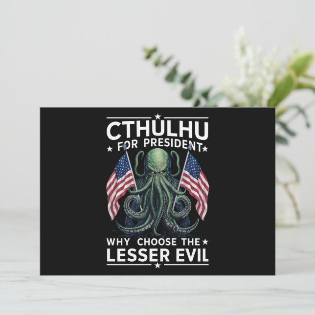 Funny 2024 Elections Cthulhu For President  Invitation (Standing Front)