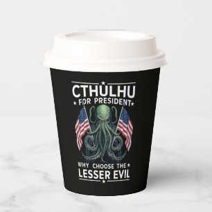 Funny 2024 Elections Cthulhu For President Paper Cups