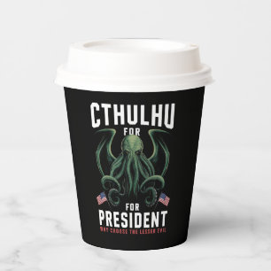 Funny 2024 Elections Cthulhu for President  Paper Cups