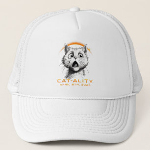 Funny 2024 Solar Eclipse Cat-ality Total Solar Ecl Trucker Hat