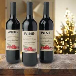 Funny 2024 Wine Glue Holding Us Together Red Truck Wine Label