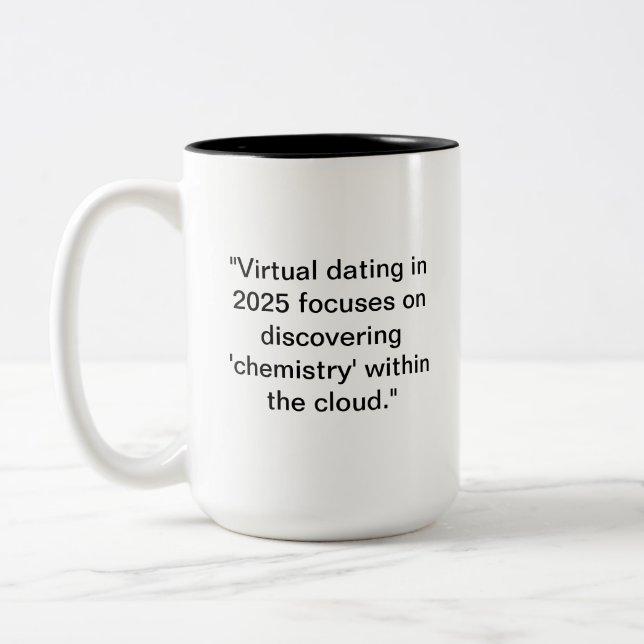Funny 2025 Dating Mug | Cloud Chemistry Humour (Left)